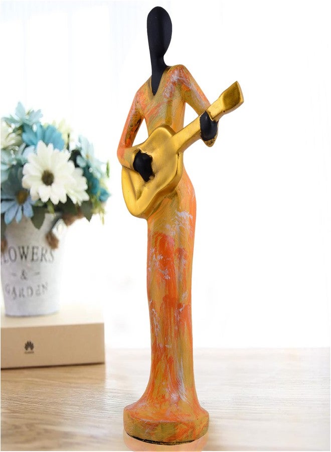 zart Marble Polyresin Lady Figurine, Small, Gold, Black - Image 1