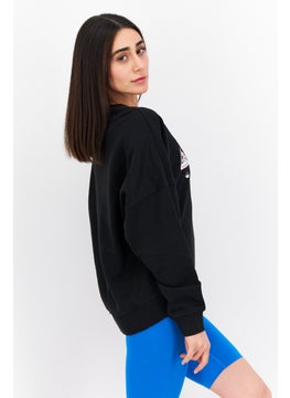 adidas Originals Women Sportswear Fit Long Sleeve Training Sweatshirt, Black Combo  - Image 3
