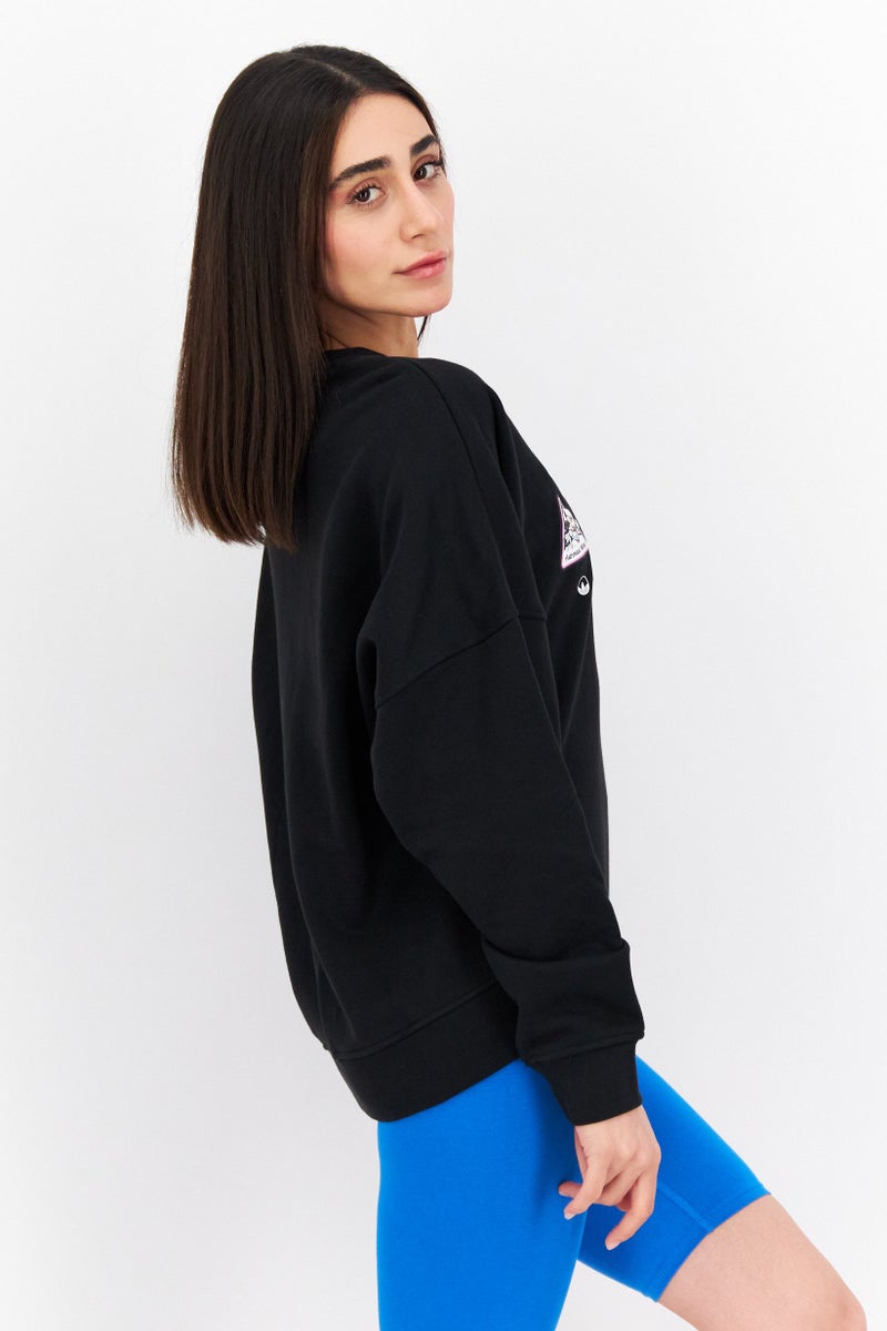 adidas Originals Women Sportswear Fit Long Sleeve Training Sweatshirt, Black Combo  - Image 3