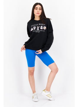 adidas Originals Women Sportswear Fit Long Sleeve Training Sweatshirt, Black Combo  - Image 2