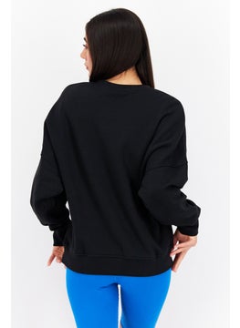 adidas Originals Women Sportswear Fit Long Sleeve Training Sweatshirt, Black Combo  - Image 4