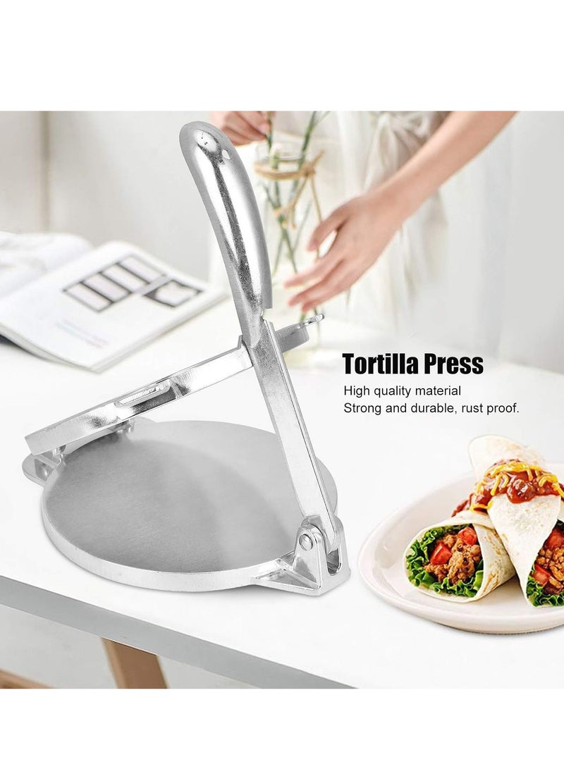 Tortilla Press Tortilla Press Aluminum Alloy Silver Diy Tortilla Press Maker Aluminum Alloy Foldable Dough Pastry Press Tool Kitchen Utensils Bakeware - Image 3