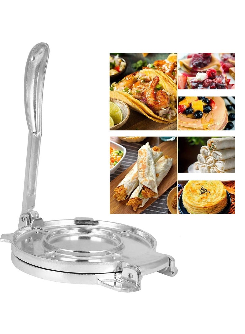 Tortilla Press Tortilla Press Aluminum Alloy Silver Diy Tortilla Press Maker Aluminum Alloy Foldable Dough Pastry Press Tool Kitchen Utensils Bakeware - Image 2