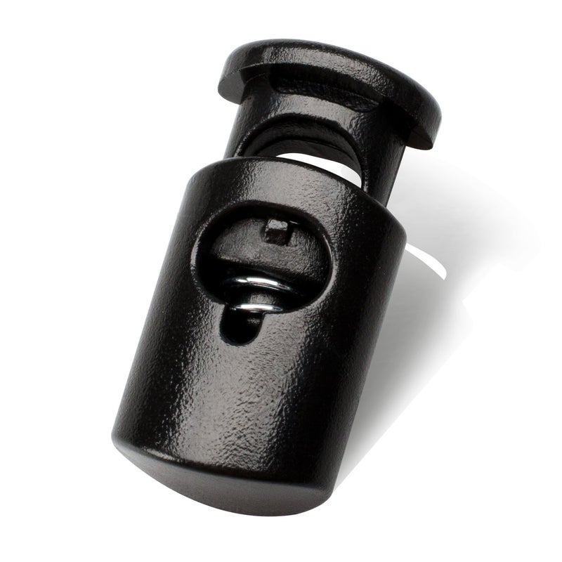 DYZD Plastic Cord Lock End Spring Stop Toggle Stoppers Heavy Duty Cord Lock for Lanyard,luggage,clothing,backpack and various kinds of outdoor and gym products(10PCS,Black) - Image 1