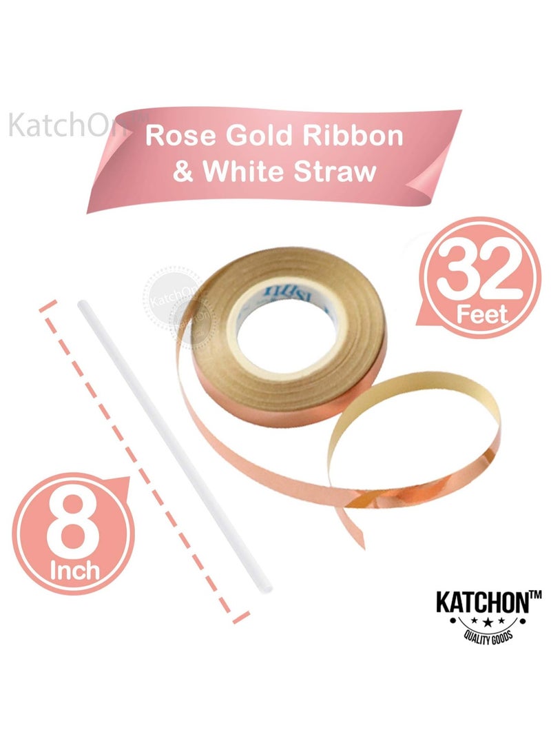 KATCHON Rose Gold Number 1 and One Balloon with Latex Balloons Pack of 12 for First Birthday Decoration - Image 5