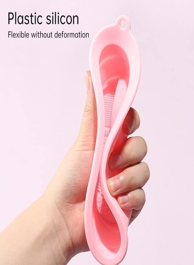 Minitul Makeup Brush Cleaning Mat, Soft and Durable Silicone Cosmetic Cleaner Pad, Foldable Makeup Brush Cleaning Bowl, Portable Washing Tool Scrubber with 4 Textures (1ps/Multicolour) - Image 3