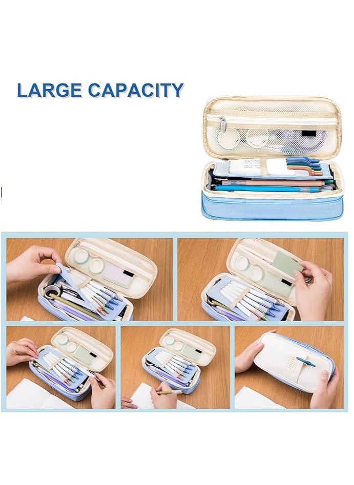 Generic Colorful Large Storage Pencil Box Pen Bag with Zipper Large Capacity Storage Bag, Suitable for Office Travel Storage Box  - Image 3
