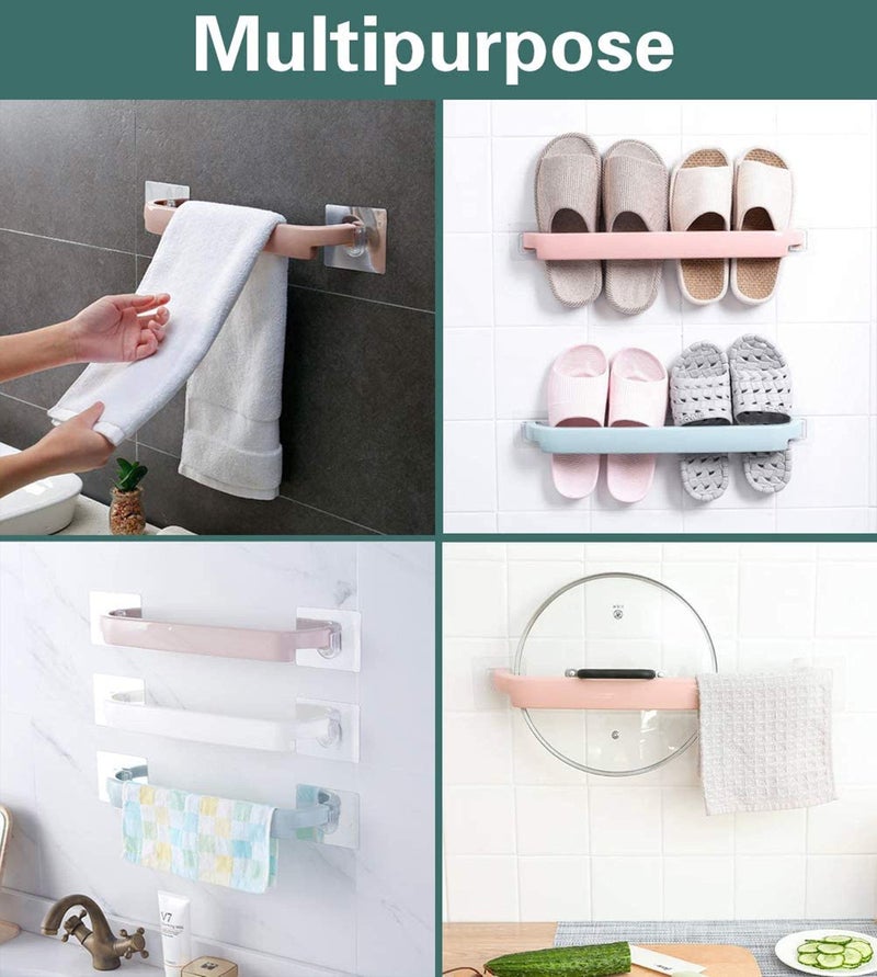 MEZON حامل المناشف البلاستيكي MEZON 3 أذرع قابل للتأرجح حامل المناشف بدون تثبيت موفر للمساحة منظم الحمام والدش (متعدد الألوان) - Image 4
