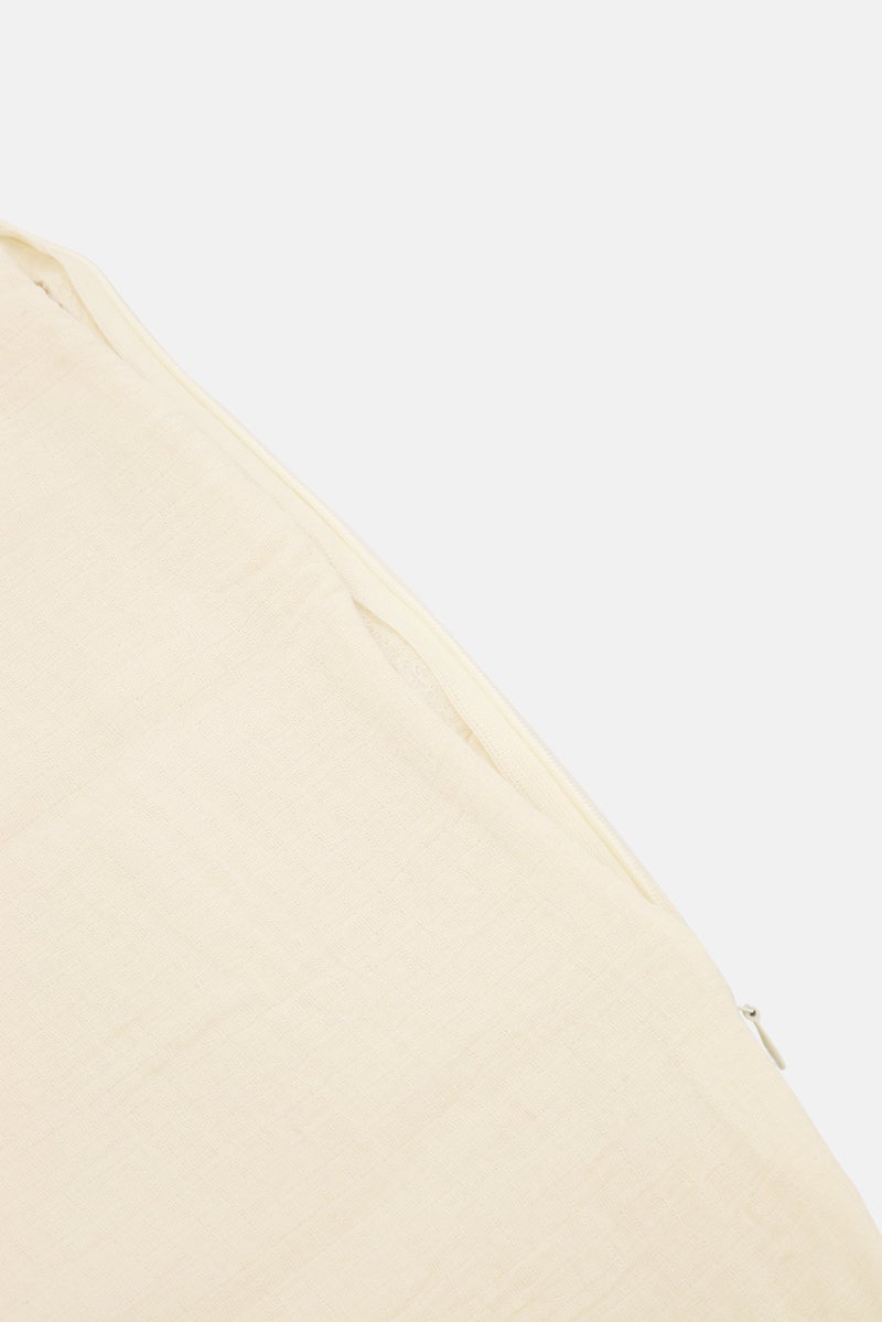 Muy Mucho Muslin Cushion Cover 45 L X 45 W cm, Off White - Image 3
