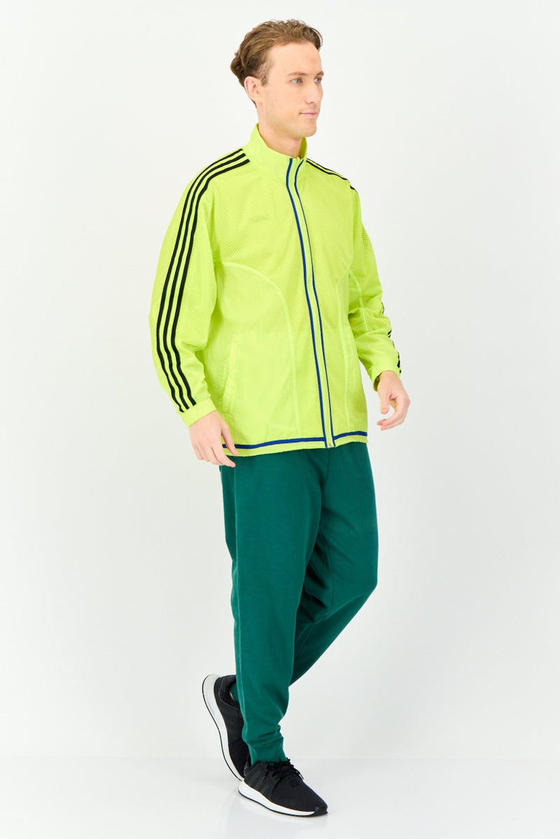 adidas Originals Men Sportswear Fit Long Sleeves Outdoor Jacket, Lime Green  - Image 4