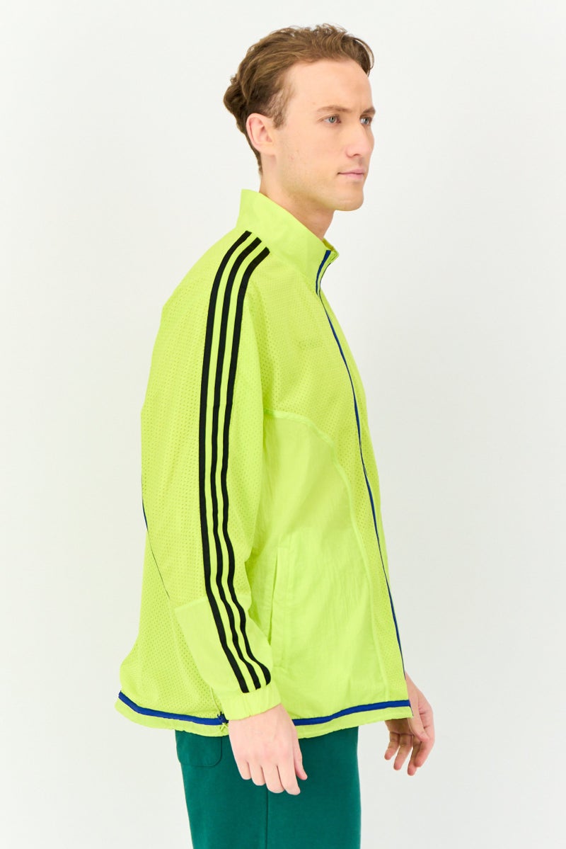 adidas Originals Men Sportswear Fit Long Sleeves Outdoor Jacket, Lime Green  - Image 3