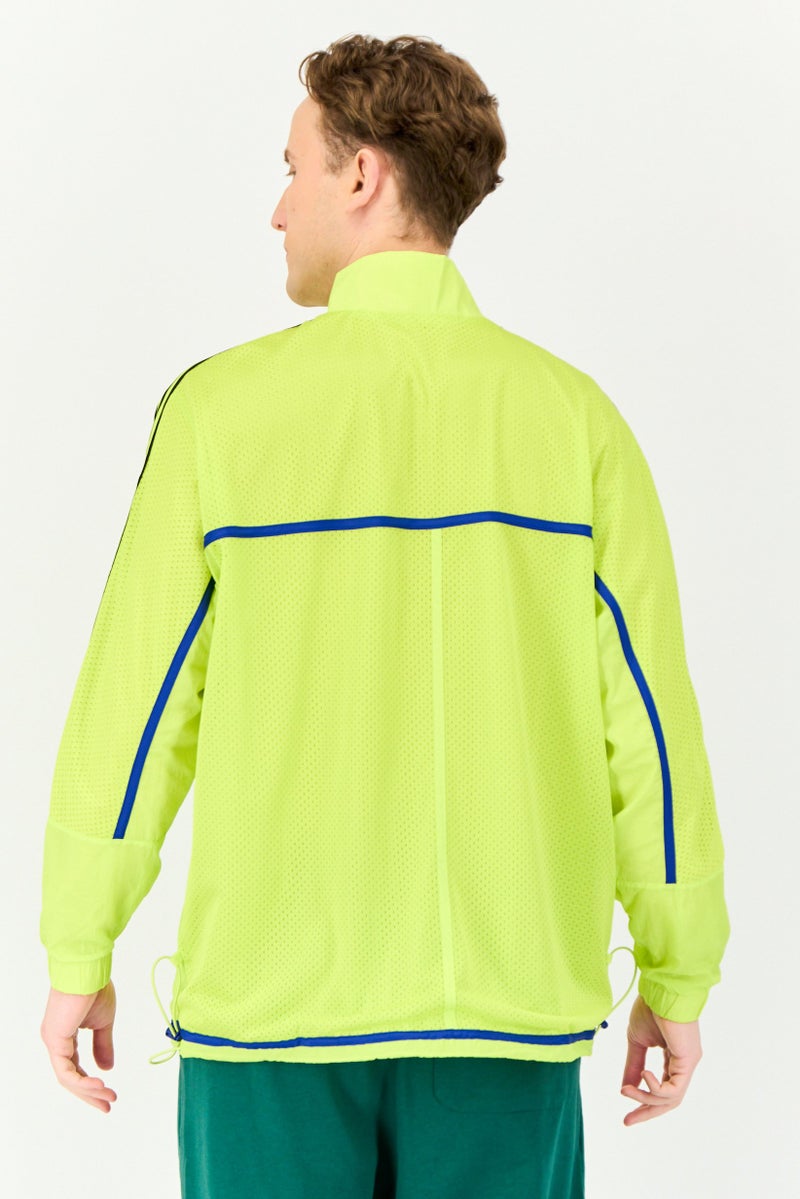 adidas Originals Men Sportswear Fit Long Sleeves Outdoor Jacket, Lime Green  - Image 2
