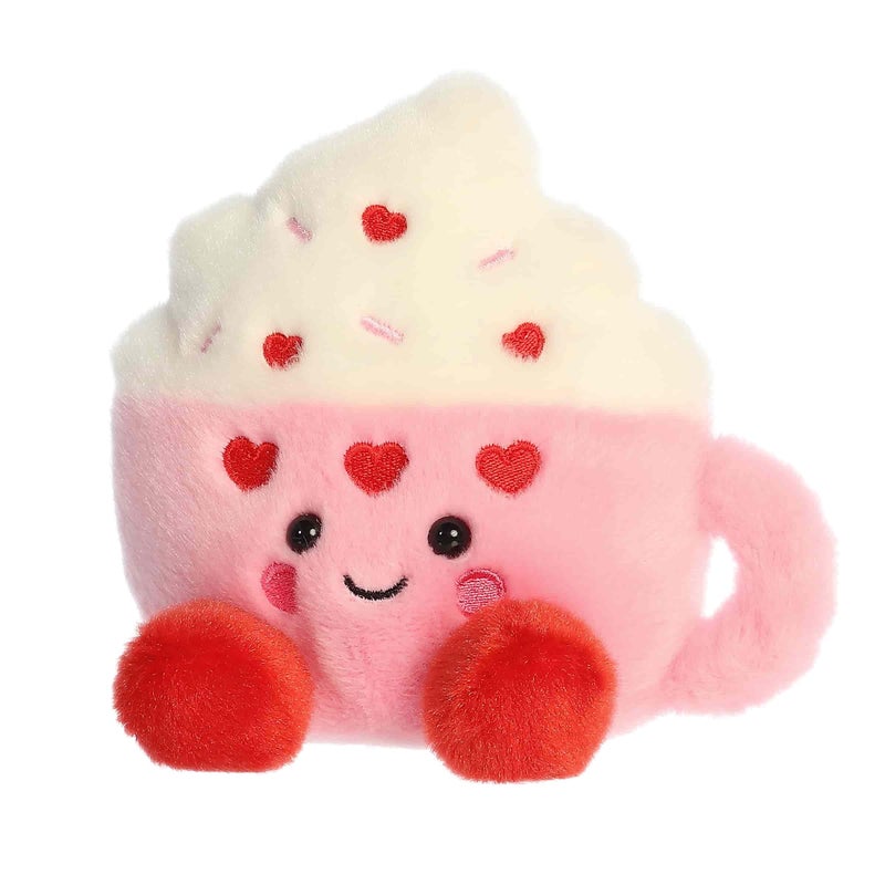 Aurora Adorable Palm Pals Harper Heart Latte Stuffed Animal - Fun Seasonal Plush For Kids and Adult Collectors - Perfect for Decorating Rooms and Valentine's Day - Pink 5.5 Inches - Image 5