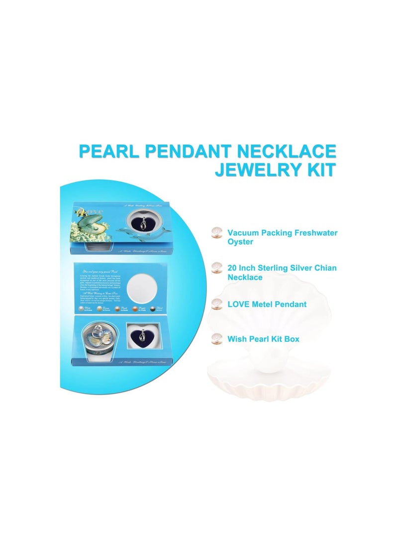 Generic - Wish Pearl Necklace Kit,Mysterious Oyster Pearl Gift Set,DIY Necklace Making Kit,Bead Locket Pendant with 20" Chain,Surprise Gift for Women(Spiral Drop) - Image 1