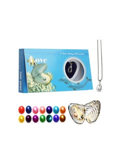 Wish Pearl Necklace Kit,Mysterious Oyster Pearl Gift Set,DIY Necklace Making Kit,Bead Locket Pendant with 20" Chain,Surprise Gift for Women(Spiral Drop)