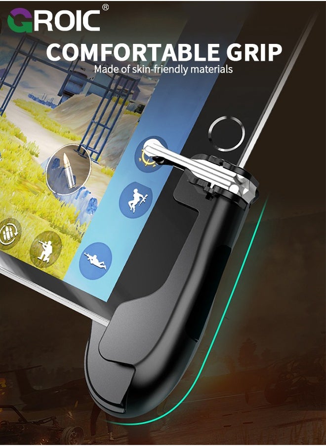 GROIC - Game Controller for iPad, PUBG Mobile Game Controller Cellphone Trigger Switches for PUBG/Knives Out, Gaming Controller Shooter L1R1 Trigger Fire Button Aim Key Gamepad for Tablet/Android/iOS/iPhone - Image 1