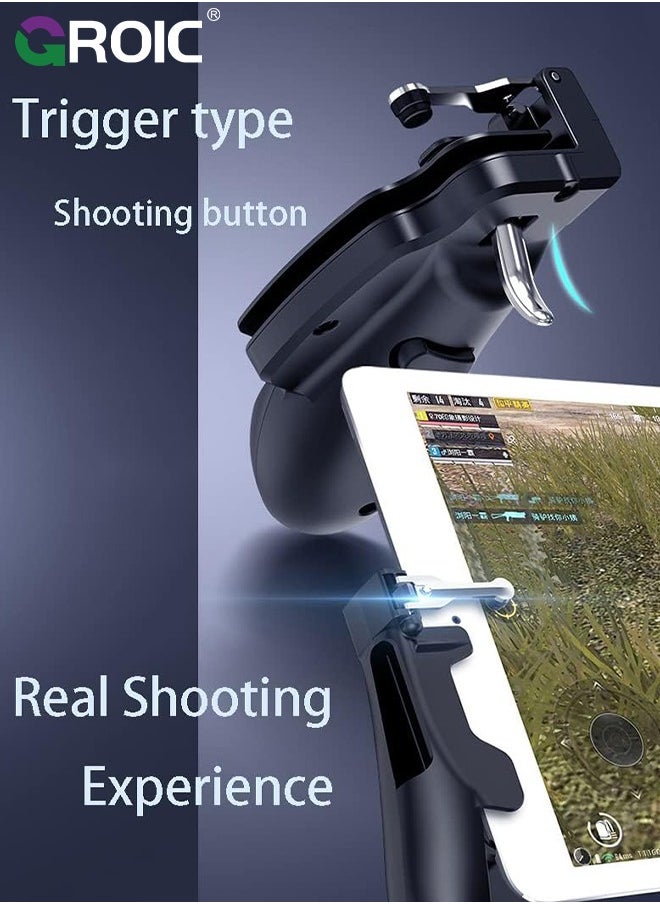 GROIC - Game Controller for iPad, PUBG Mobile Game Controller Cellphone Trigger Switches for PUBG/Knives Out, Gaming Controller Shooter L1R1 Trigger Fire Button Aim Key Gamepad for Tablet/Android/iOS/iPhone - Image 1