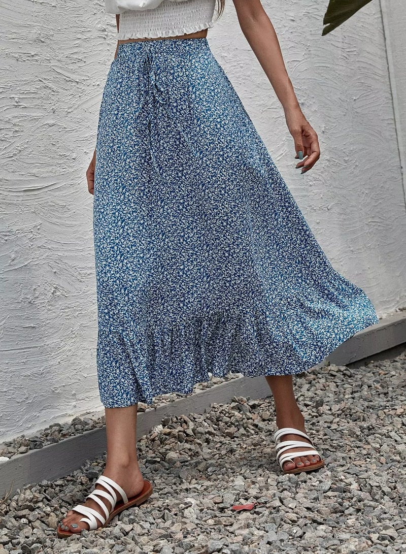 Ditsy Floral Ruffle Hem Skirt - Image 4