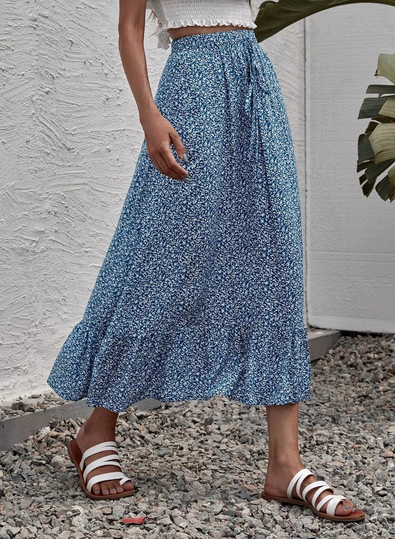 Ditsy Floral Ruffle Hem Skirt - Image 5