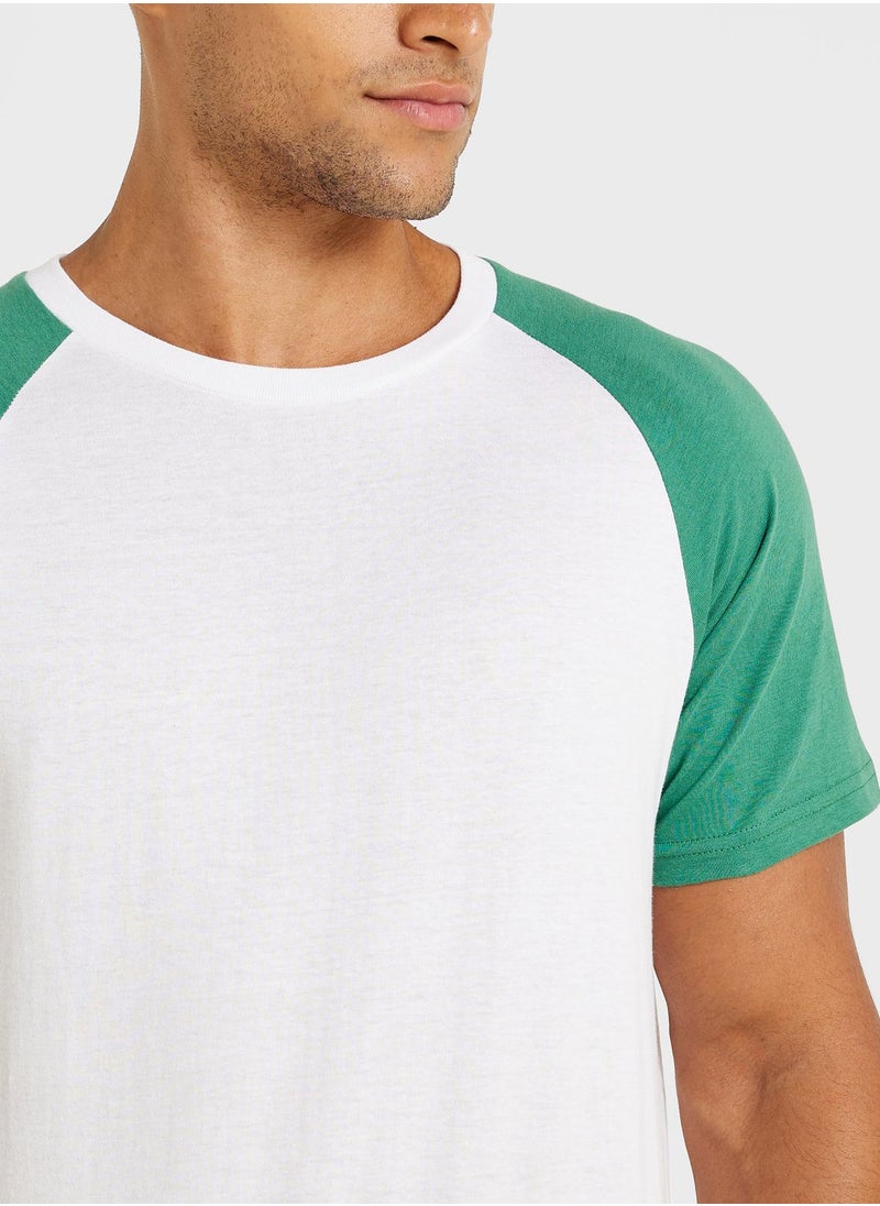 BRAVE SOUL - Mens Crew Neck T-shirt With Contrast - Image 1