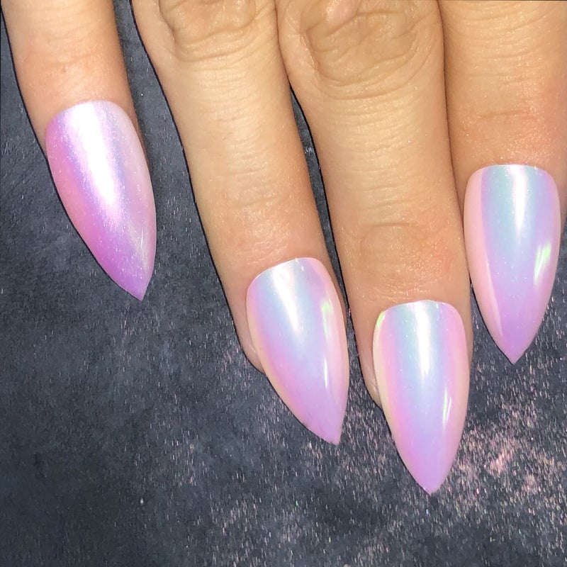 Vonrui Holographic Nail Glitter Rainbow Neon Chrome Nail Powder Effect Nail Art Flakes Decoration Chrome Nail Dust Tip Manicure Pink Laser Nail Accessories, Chrome Powder for Nails - Image 4