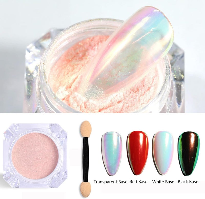 Vonrui Holographic Nail Glitter Rainbow Neon Chrome Nail Powder Effect Nail Art Flakes Decoration Chrome Nail Dust Tip Manicure Pink Laser Nail Accessories, Chrome Powder for Nails - Image 2