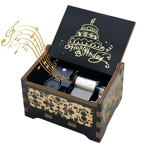 Sooharic Music Box Happy Birthday Gifts for Boys, Girls, Friends - 18 Note Mechanism Wooden Music Box Wind Up - Image 1