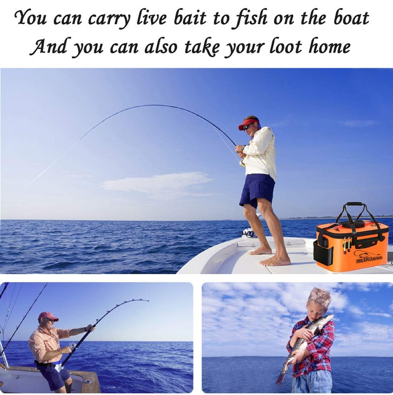 Sunglow Foldable Fishing Bucket - Multi-Functional EVA Bag for Outdoor, Live Fish Lures and Protection, 10GAL/8GAL/6GAL/4.8GAL/3GAL Live Fish Container - Image 5