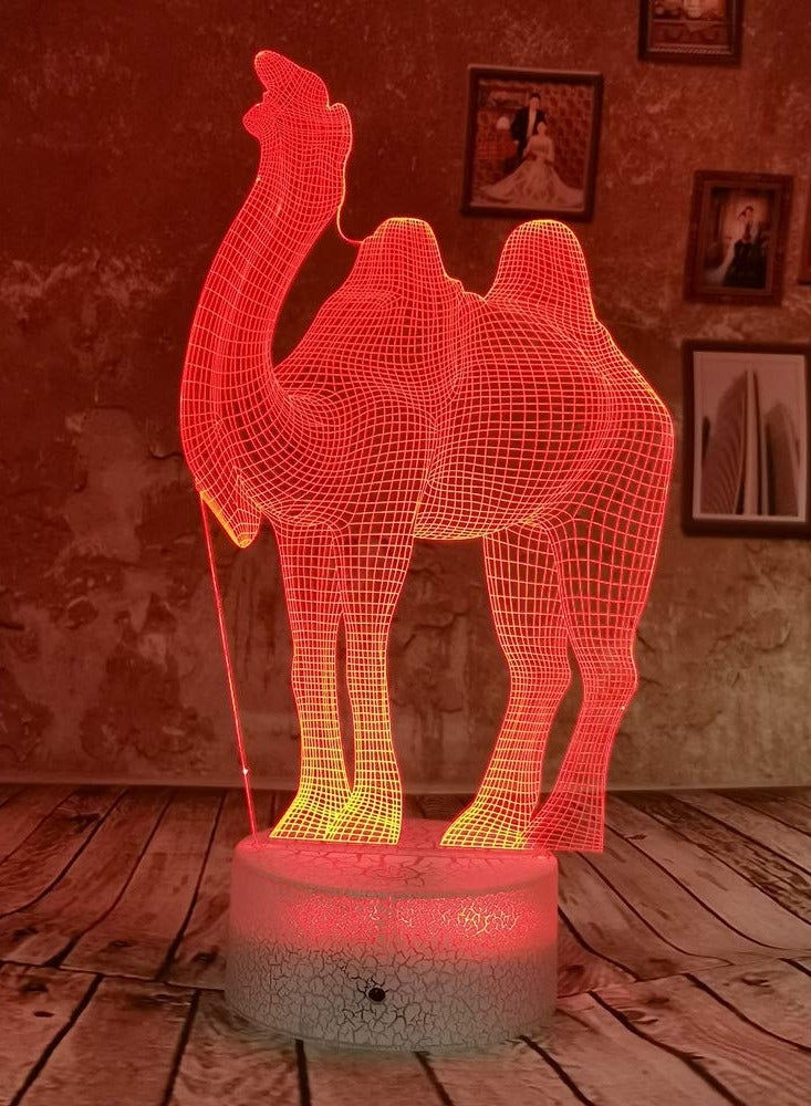 3D Camel Night Light with 7 Light Colors Adjustable By Touch Switch, Powered By USB Cable or 3AA Battery(Not Included), Gift For kids/Women/Friends/Family/Festival/New Year/Birthday - Image 4