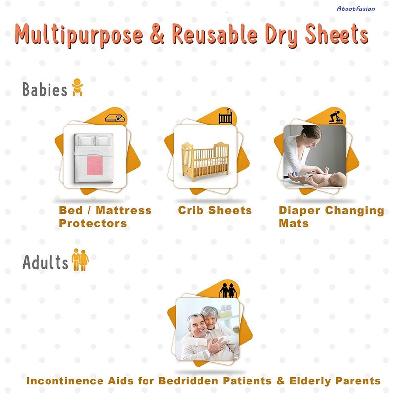 ATOOTFUSION Soft Water Proof Baby Dry SheetBed ProtectorReusable Bed Underpad Waterproof Bed Pad Pee Pad Perfect for Kids Adults The Elderly Large 140 x 100 cm Maroon