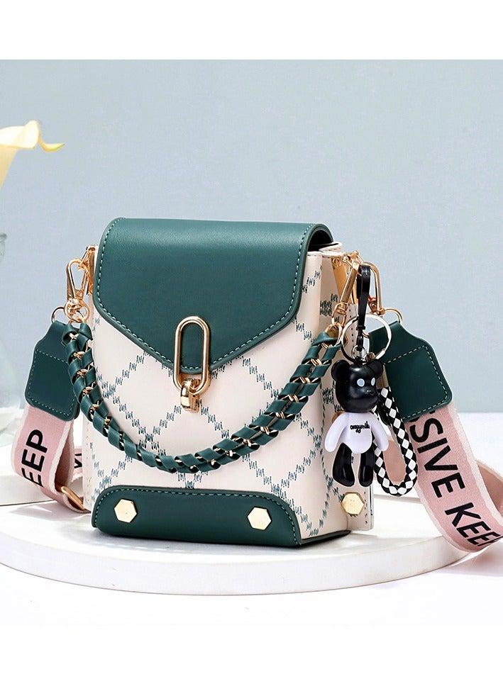 WAOKN Women's Hand Woven Chain Shoulder Bag Ladies PU Leather And High Quality Hardware Handbag Tote Bags Clutch Bag Premium Dress Crossbody Bags Sling Bag Side Bag Carry Bag