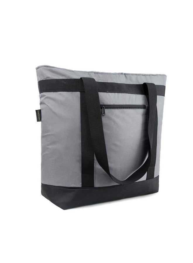 BeeGreen Insulated Cooler Bags for Picnic Grocery Travel Soft Cold Bag Large Collapsible Freezer Cooler Foldable Food Lunch Bag Leak Proof Portable Thermal Bag with Handles Gray - Image 1