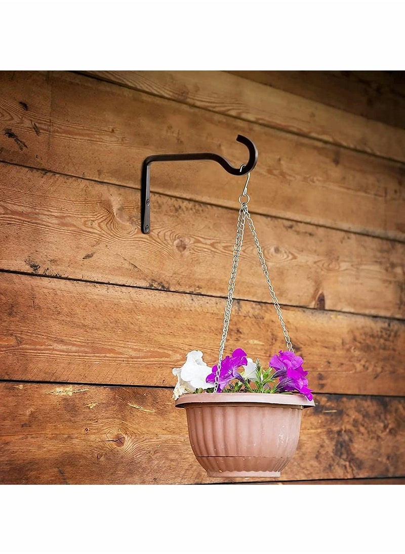 Hanging Plant Hook, 6 Inch Metal Wall Hook Plant Hanger Bracket Shepherds Hook, for Hanging Bird Feeders, Wind Chimes, Flower Baskets, Lanterns, Outdoor Decoration Hooks (2 Pack, Black) - Image 3