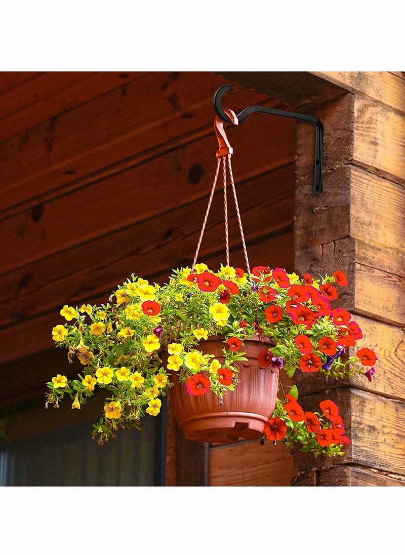 Hanging Plant Hook, 6 Inch Metal Wall Hook Plant Hanger Bracket Shepherds Hook, for Hanging Bird Feeders, Wind Chimes, Flower Baskets, Lanterns, Outdoor Decoration Hooks (2 Pack, Black) - Image 4