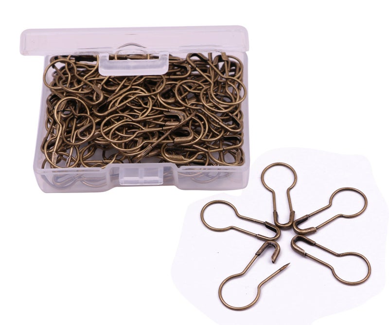 Shapenty 21mm08 Inch Small Metal Gourd Safety Pins Bulb Guard Calabash Quilting Sewing Pin Bead Needles for DIY Craft Home Accessories 120PCS Bronze