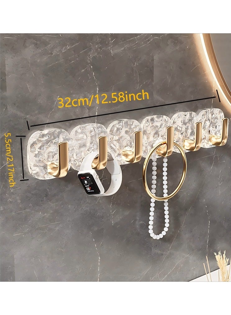 Adhesive Wall Hooks Bath Towel Hooks Heavy Duty Coats Hanger 6 Hook Plastic Towel Rack Robe Hook Clothes Hanger Hanging Hooks for Jacket Hat Bags Backpacks Keychain - Image 3