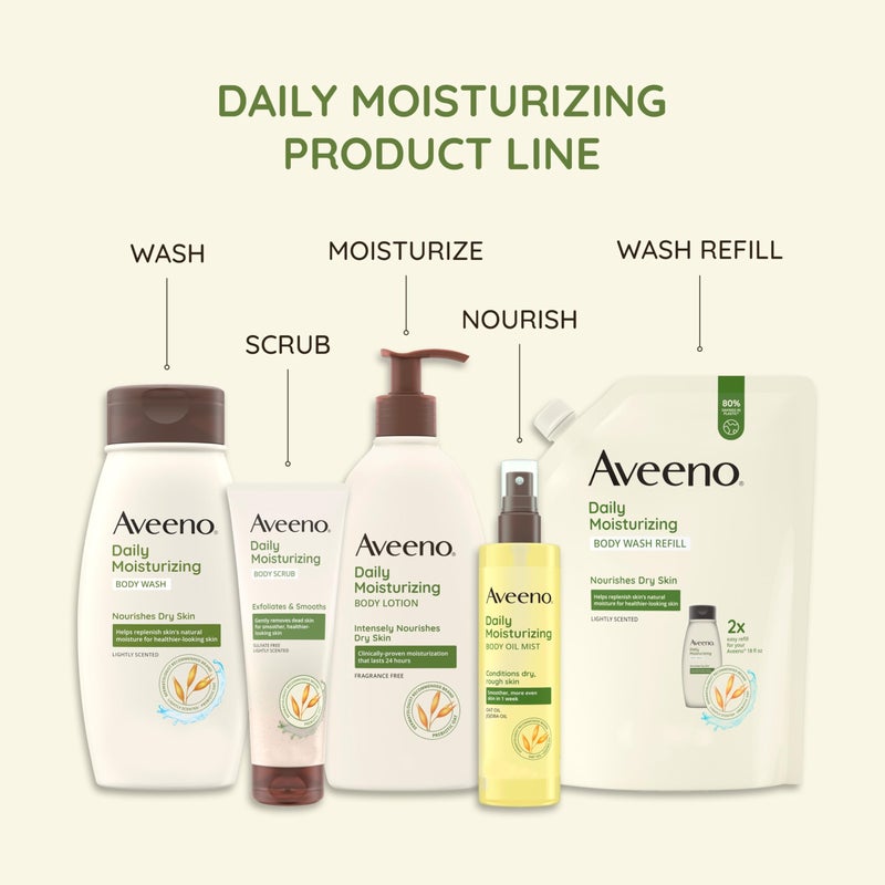 Aveeno لوشن مرطب يومي خالي من العطور من أفينو هيدرايشن الشفاف + الشوفان البروبيوتيك للبشرة الجافة، خفيف الوزن، يمتص بسرعة، مرطب للجسم يغذي البشرة بترطيب يدوم 48 ساعة، 12 أونصة سائلة - Image 5