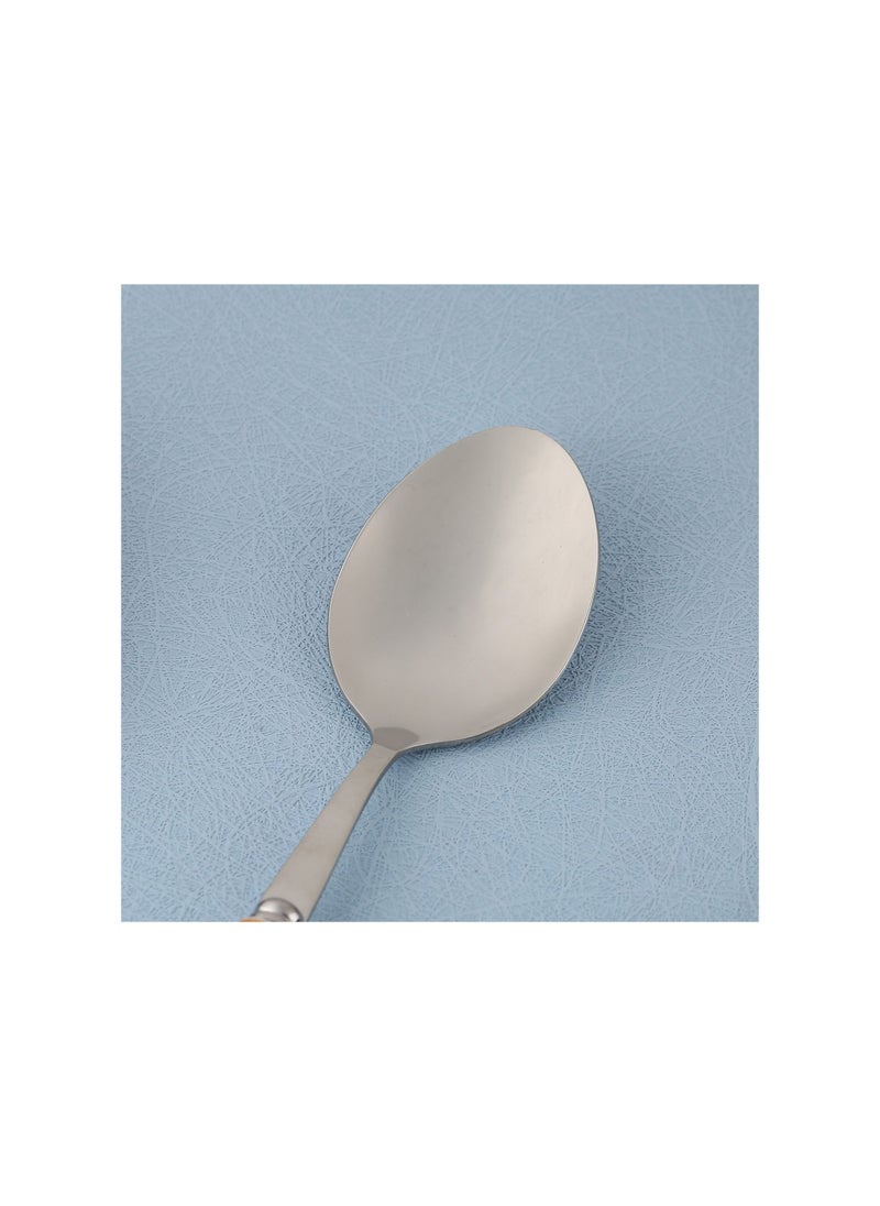 Generic Liying 6Pcs Ramadan Designed Dinner Spoons (B) , Gold plasted design Plating Stainless Steel 18.5x4x18.5cm Spoons for Table Spoon, Soup Spoons, Easy To Clean, Dishwasher Safe  - Image 2