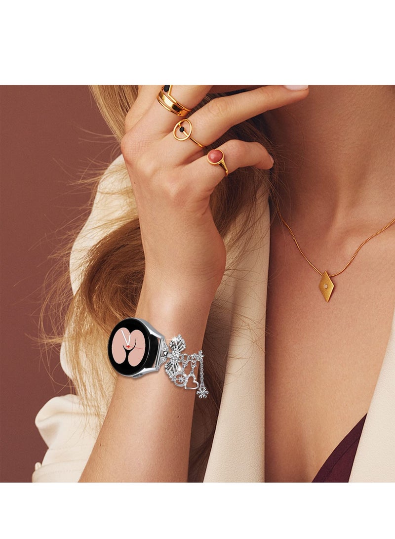 SYOSI Unique Watch Band for Samsung Galaxy Watch 4/5 Active 2 40mm 44mm Band Watch 5 Pro 45mm Watch 4 Classic 42mm 46mm, Diamond Bracelet Charms Individuality Jewelry Metal Strap - Image 5