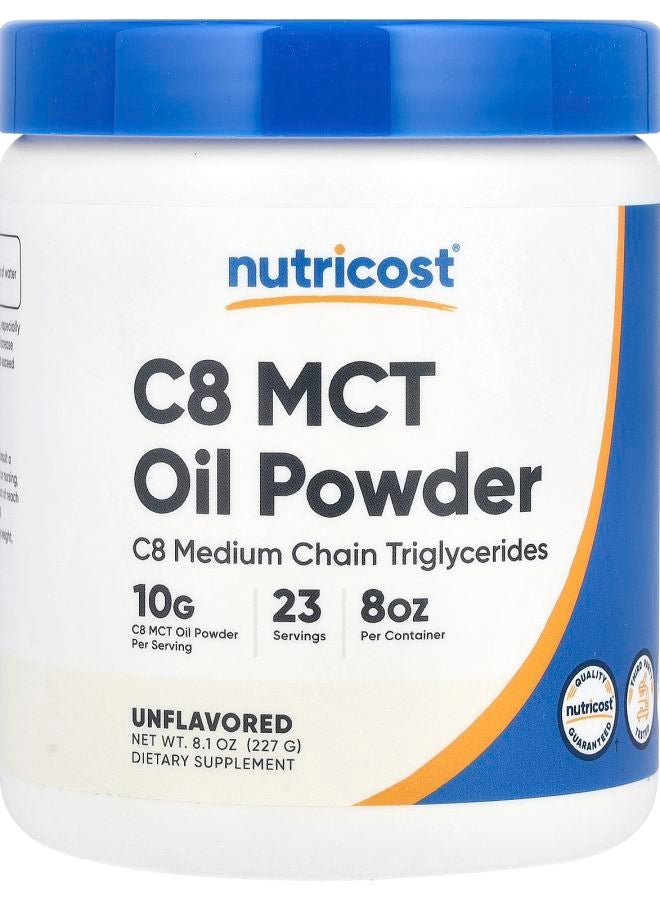 Nutricost مسحوق زيت MCT غير المنكه C8 8.1 أونصة (227 جرام)