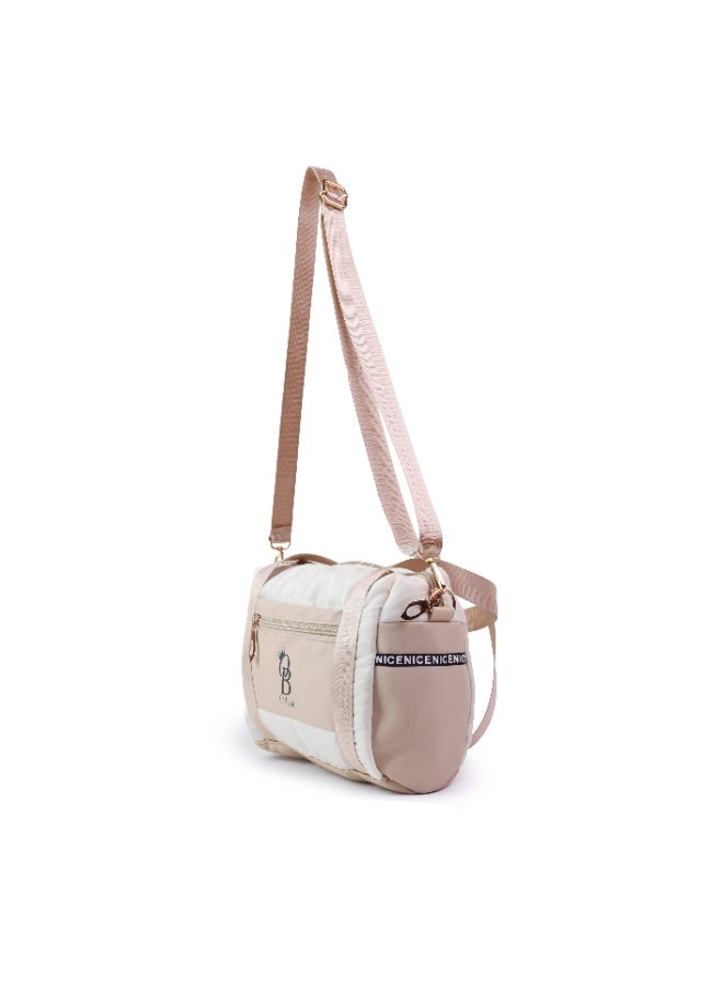 Womenâ€™s Casual Crossbody Bag, Lightweight Multi-Pocket Nylon Shoulder Purse with Adjustable Strap, Small Everyday Travel & Sport Handbag, PUMP (beige) - Image 2
