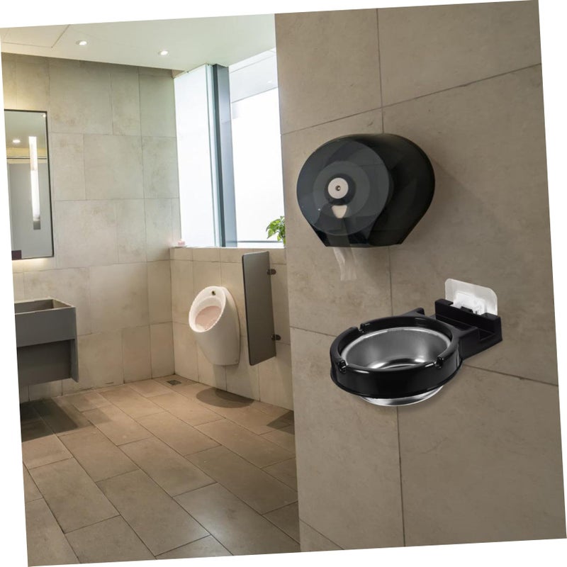 Wall Mounted Black Stainless Steel Ashtray Easy Clean Smoking Tray For Outdoor Bathroom Commercial Use - Image 5