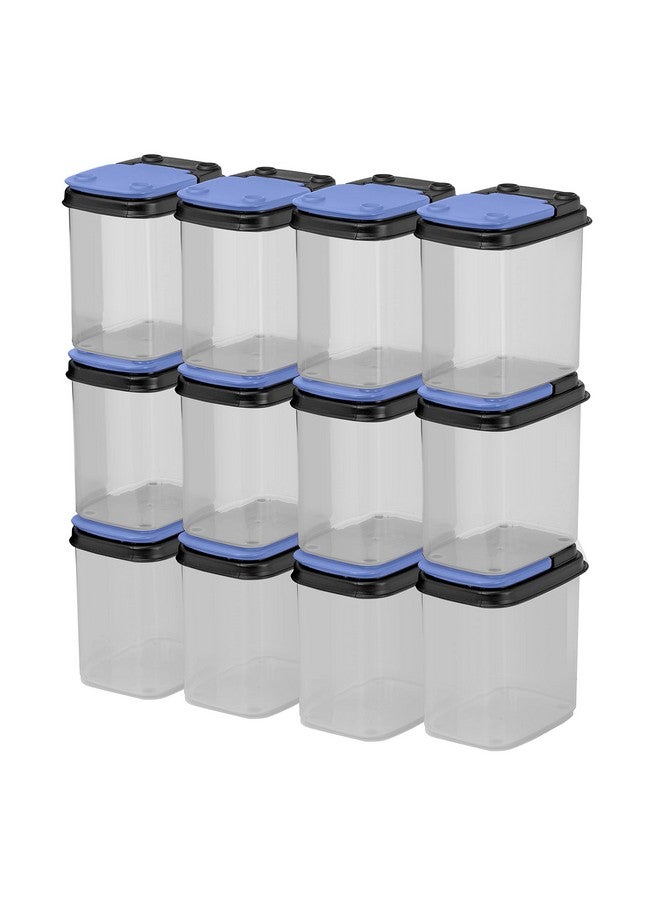 Buddeez Buddeez Multi-Purpose Hardware Storage Bins Bits and Bolts Small Storage Containers, Hardware Organizers, Clear Containers With Blue Stackable Lids, Bolt and Screw Organizer (1 Quart - 12 Pack)  - Image 1