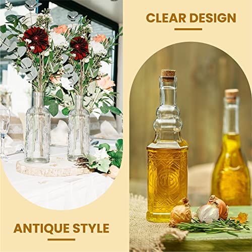 BULK PARADISE Assorted Clear Glass Bottles with Corks, 6 Pack, 2.5in X 9in, 16oz - Image 5