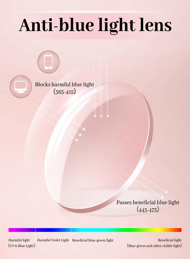 نظارات قراءة بدون إطار من LUFF للنساء، تحجب الضوء الأزرق، أنيقة وخفيفة الوزن، مضادة لإجهاد العين، عدسات ذات حواف مقطوعة بالماس (1.5X). - Image 4