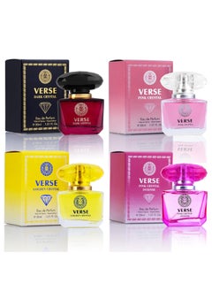 NovoGlow Verse 4Piece Mini Fragrance Set for Women  Refreshing Combinations of Floral Fruity  Woody Scents  Gift Choice with Natural Mild  NonIrritating Ingredients  Each One in 30ml Bottle