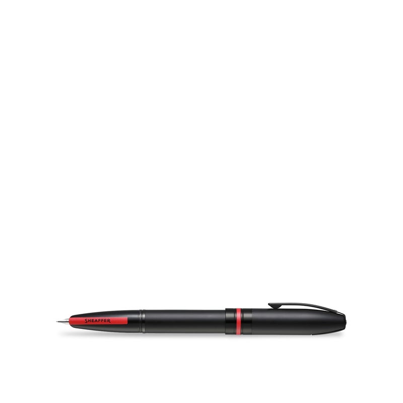 SHEAFFER قلم حبر أيقوني 9108 أسود غير لامع مع حواف سوداء PVD لامعة | رأس متوسط | قلم أسود فاخر - Image 4