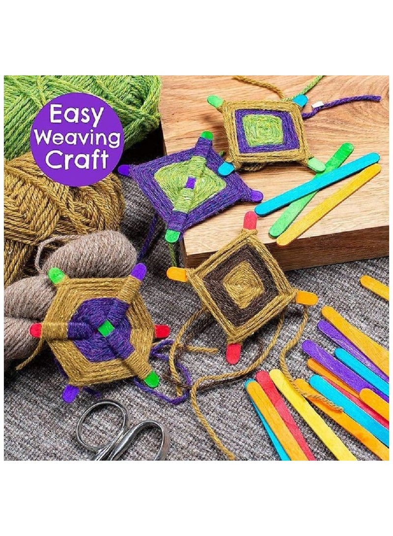 أعواد خشبية كبيرة الحجم مقاس 8 بوصات بألوان قوس قزح - أعواد حرفية فنية 50 قطعة - Image 3