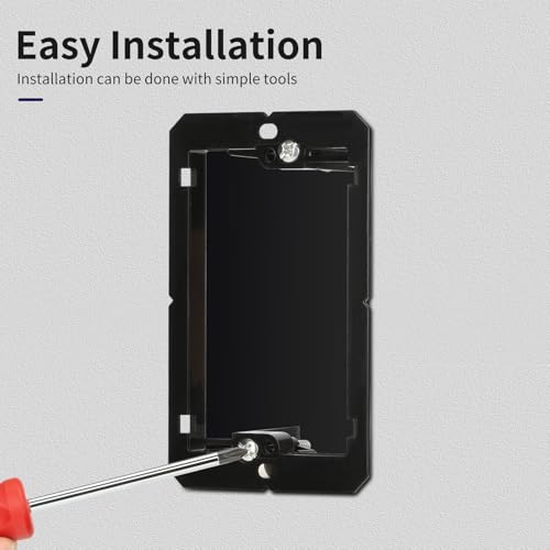 XGGYA Low Voltage Mounting Bracket for Single Gang Wall Plate,Cable Management for Speaker,Ethernet,HDMI Wall Palte,Telephone Wires,1 Pack,Black - Image 3