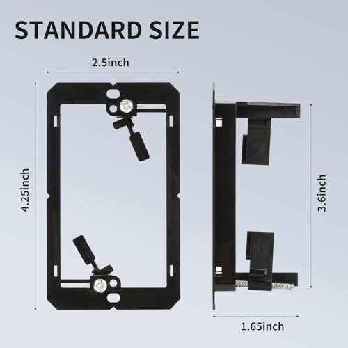 XGGYA Low Voltage Mounting Bracket for Single Gang Wall Plate,Cable Management for Speaker,Ethernet,HDMI Wall Palte,Telephone Wires,1 Pack,Black - Image 2